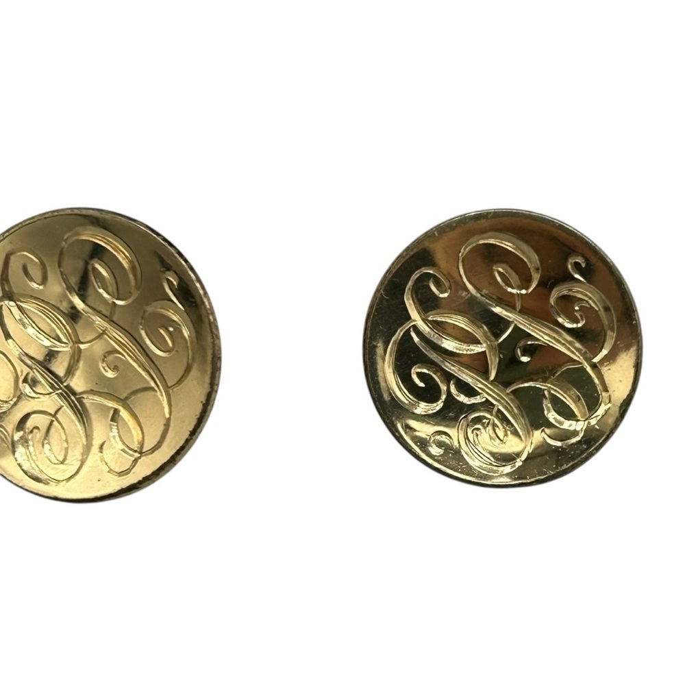Sterling Silver Monogram Disc Screwback Earrings